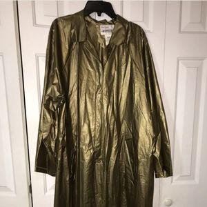 Vintage Kenn Sporn for Wippette Gold Vinyl Raincoat 80’s Shiny